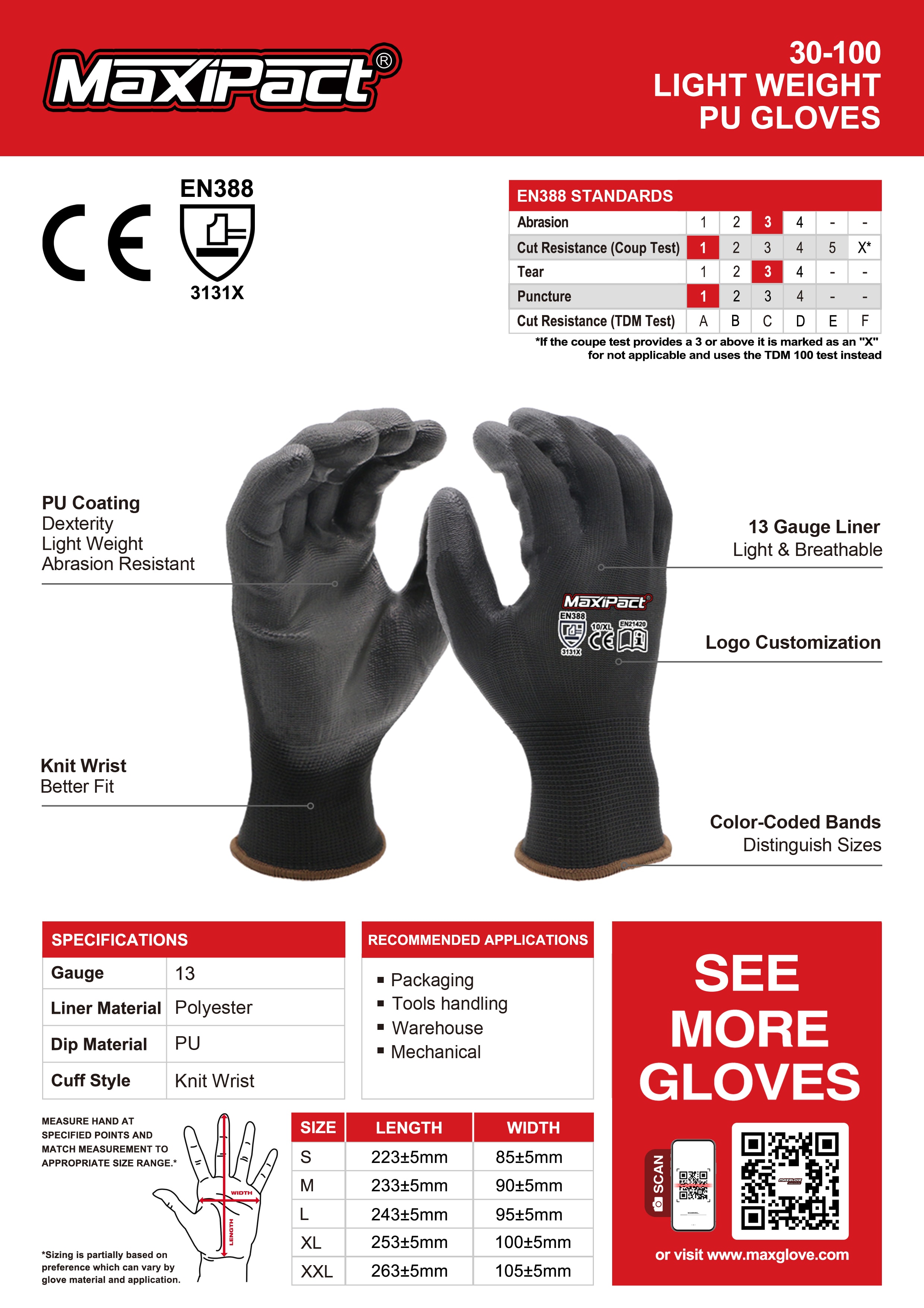 Hyperscale Vault CORE Series spec sheet — MaxiPact 30-100 ANSI A2 cut-resistant glove